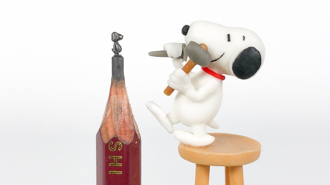 樹脂粘土 鉛筆彫刻をするスヌーピー作ってみた Snoopy Polymer Clay And Pencil Sculpture Youtube