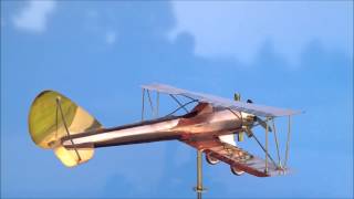 3d Copper Bi Plane Weathervane