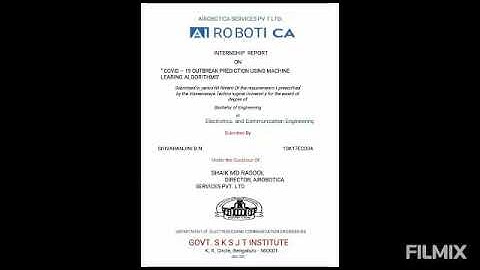 "Covid-19 outbreak prediction using machine learning "AIROBOTICA internship project 2020-2021
