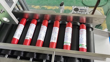 Smaller Sausage tube labeling machine horizontal way wrap around with auto rising feeding device