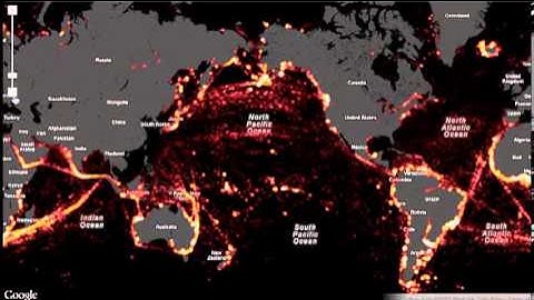 SpaceQuest global AIS as a Google Maps Heat Map