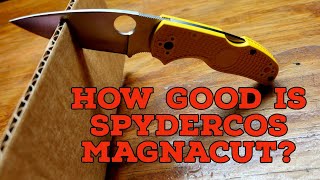 Spydercos Magnacut Edge Retention Cut Test #knives #magnacut #native5salt