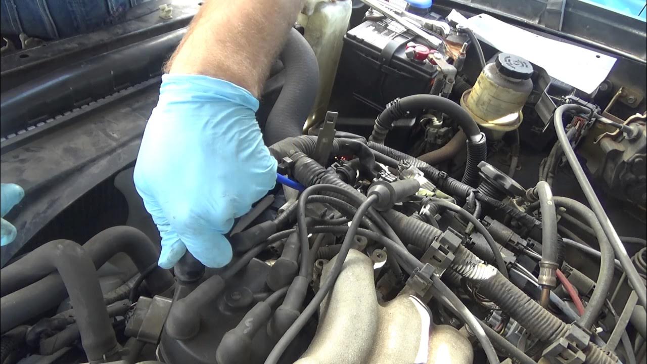 2002 Nissan Frontier Crew Cab SE Spark Plugs and Wires Change - YouTube