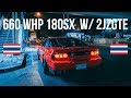 660whp 180sx (S13) 2JZGTE Big Single Turbo on the Streets of Bangkok!