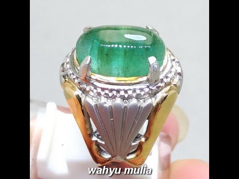 Batu Cincin Zamrud Emerald Beryl Besar asli (Kode 1633). 