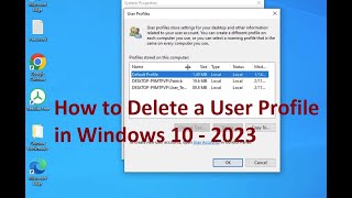 how to delete a user profile in windows 10 - 2023