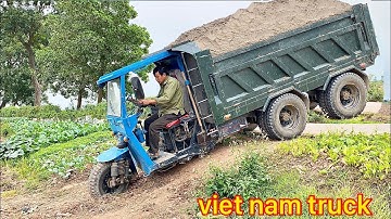 Dàn Công nông một khối chở cát đá cực mạnh máy nổ 24 ngựa | ô tô , máy xúc múc cát | great truck