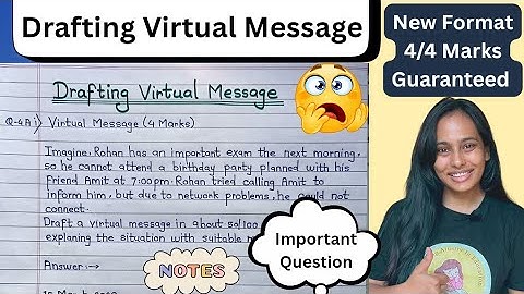 Drafting a Virtual Message Class 12 | 11-12 Board Exam Writing Skill 2026 |Virtual message Examples