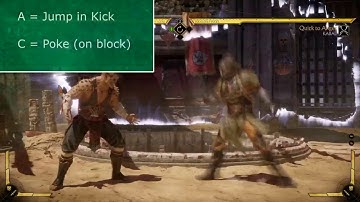 Explaining how to execute and test the MK11 Jump in Kick Option Select