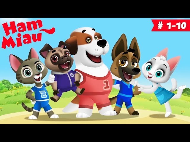 Ham Miau 🐶 ep. 1-10 🐱 Desene animate pentru copii -  HeyKids class=