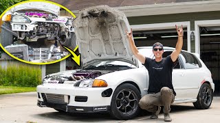 Restoring My CRASHED Turbo Honda Civic Drag Car! (Epic Comeback)