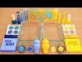 Blue vs Yellow - Mixing Makeup Eyeshadow Into Slime ASMR