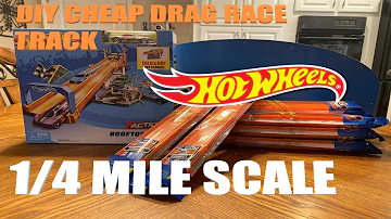 HOW TO MAKE A CHEAP HOT WHEELS DRAG RACE TRACK! | 1/4 MILE SCALE!