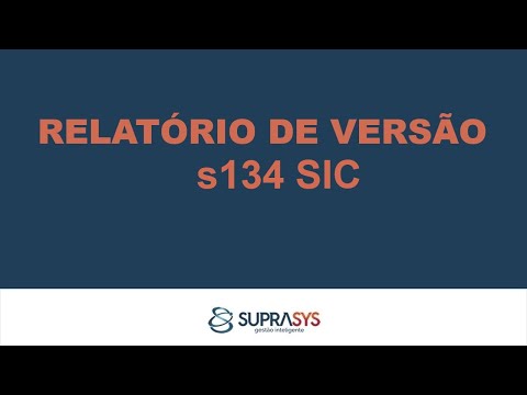 Relatório de Versão SIC - s134