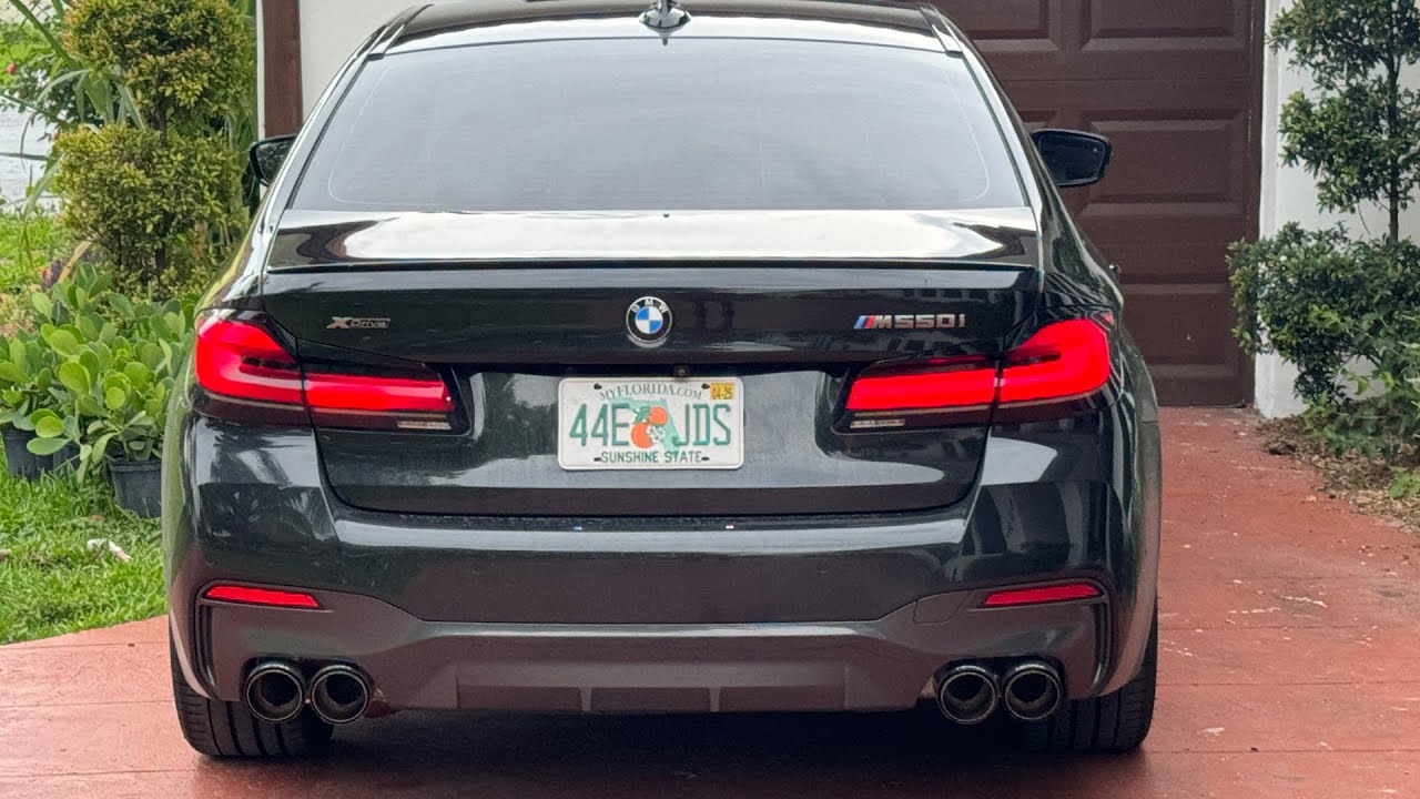 MUFFLER DELETE & QUAD TIPS ON MY 2021 BMW M550i YouTube
