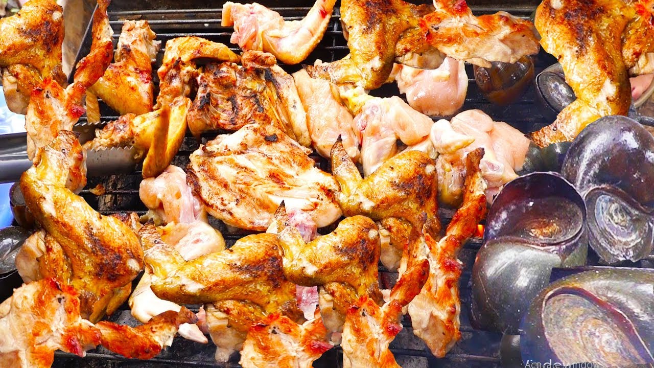 Grilled Chicken And Snails, Delicious Lunch With Family And Friends