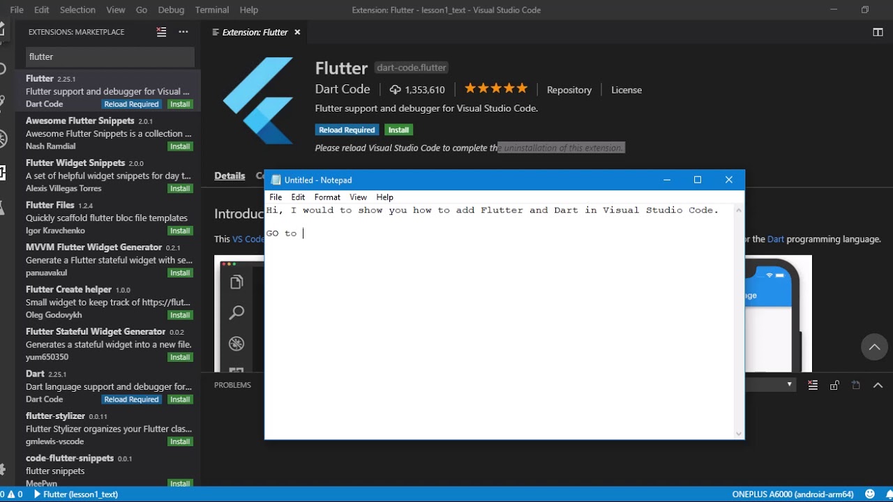 Android | Add Flutter to Visual Studio Code - YouTube