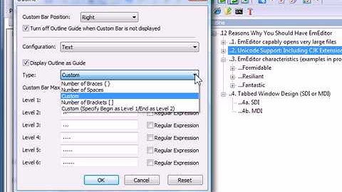 EmEditor Text Editor Outline Plug-in Feature