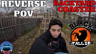 Backwards Backyard Roller Coaster On-Ride Reaction POV | Black Stallion 4K60fps