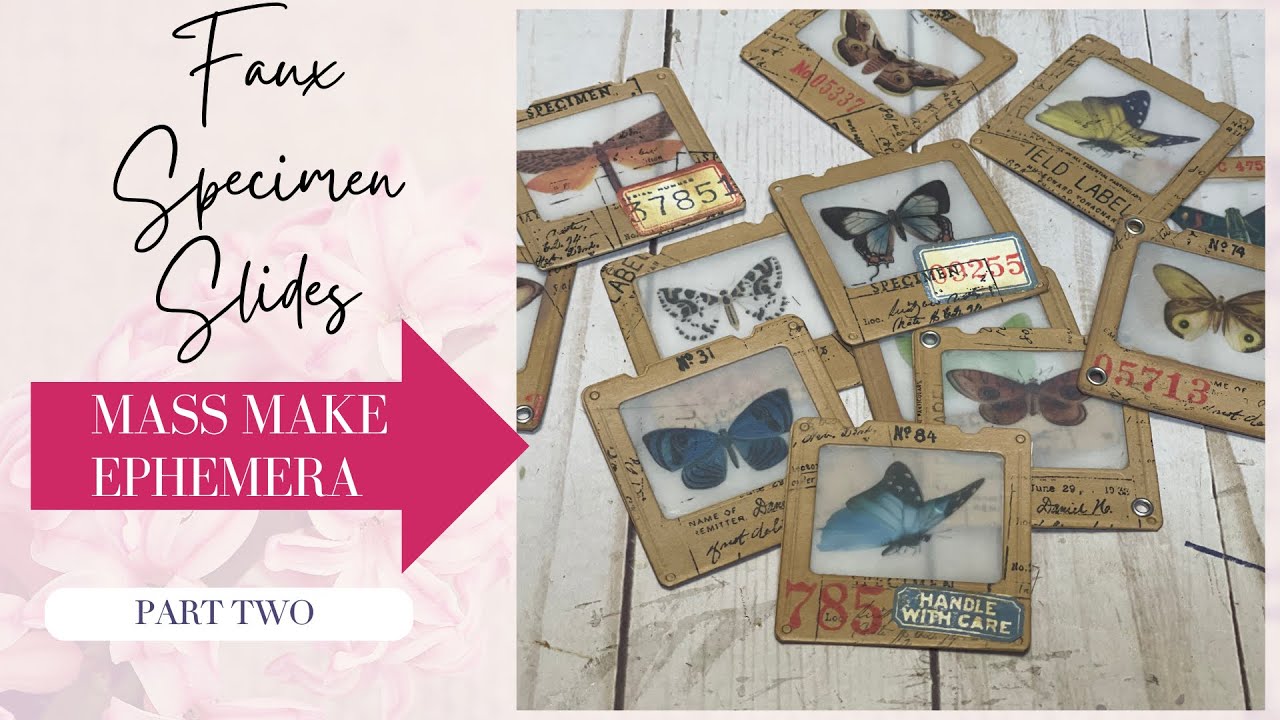 Faux Specimen Slides - Part Two - Mass Make Ephemera - Use Up Your Stash - Junk Journal Ephemera