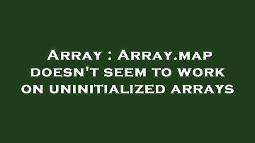 Array : Array.map doesn