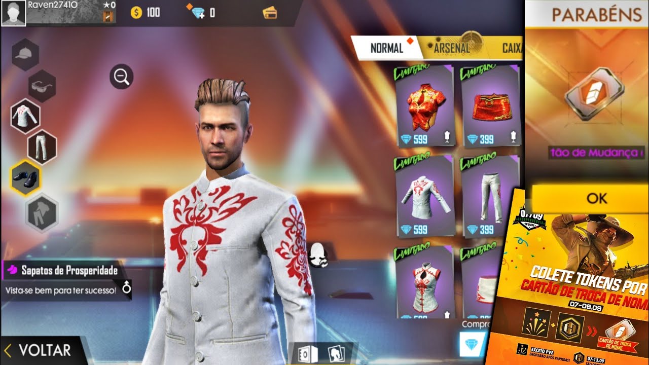 blusa branca do free fire