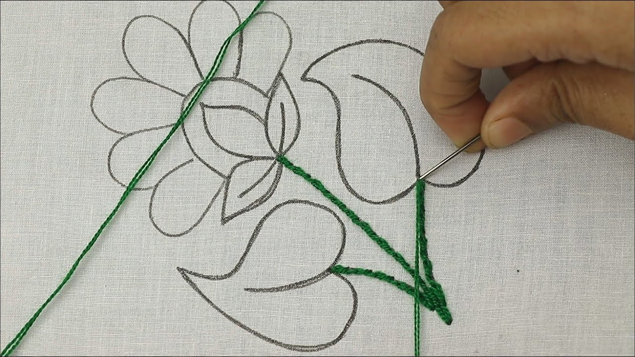 hand embroidery tutorial with checkered stitch,modern flower embroidery| easy flower design
