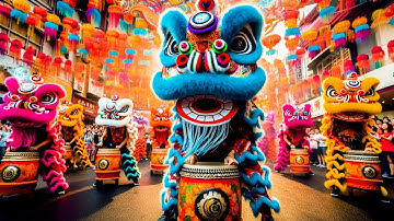 Múa Lân diễu hành Lân Sư Rồng Cực Hay lễ hội Kỳ Yên Đình Tân Lân 2024