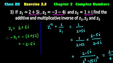 12th Maths  Exercise 2.3 Q.No.3  Chapter 2 Complex Numbers  TN Syllabus