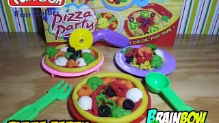 fun doh pizza party playset make your own play dough pizza and pasta spaghetti part 2