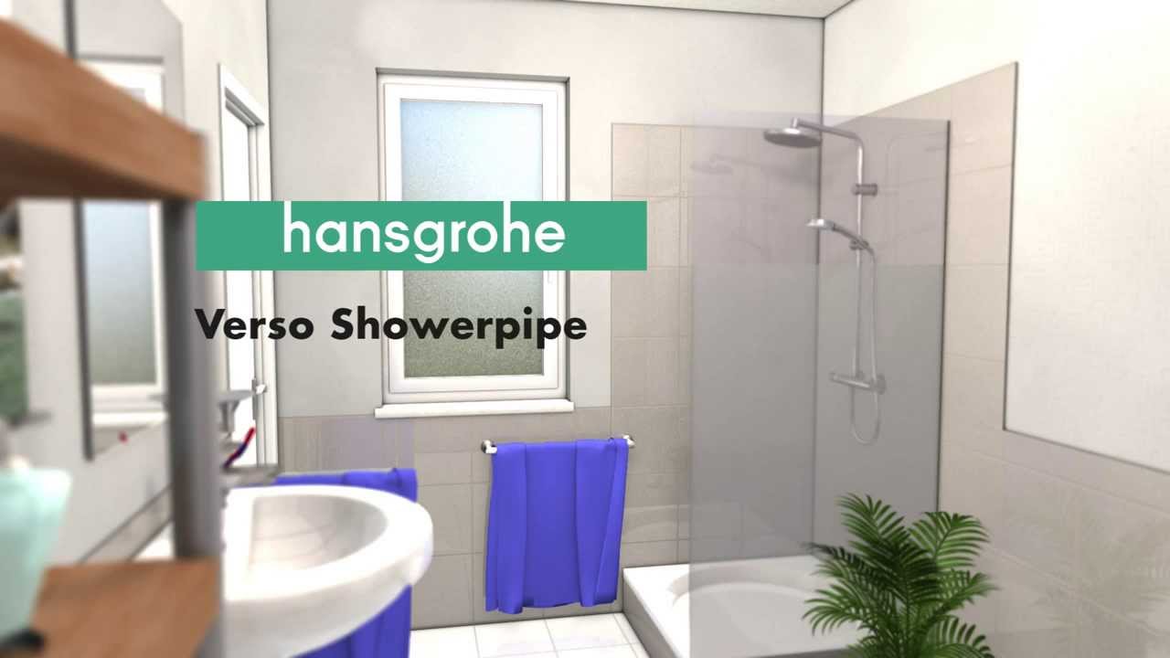 How to mount a Hansgrohe Verso 220 Showerpipe YouTube