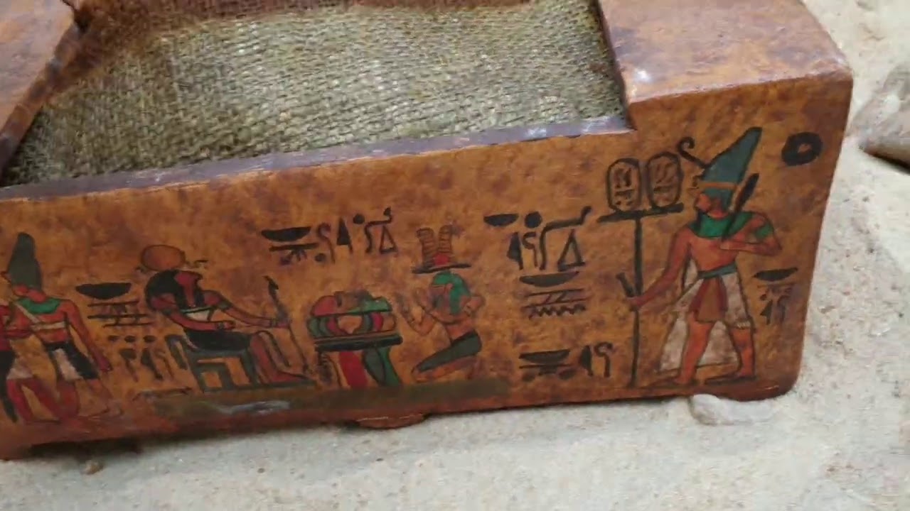 Ancient Egyptian wooden box 7 Papyrus King Khafre YouTube