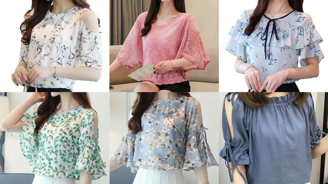 Latest Summer Light Tops For Girls 2020 | Chiffon Blouse Designs | New ...