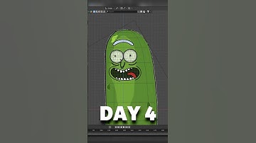 Pickle Rick in Blender... [Day 4] #shorts #30daychallenge #3d #blender #3dmodeling #blender3d