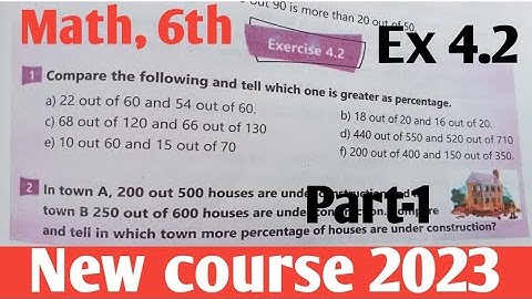 Exercise 4.2 Class 6 Math kpk and PTB new course 2023 part-1|Maths 6 Ex 4.2 new course ptb and kpk
