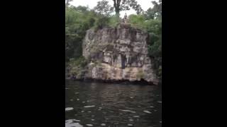 Cliff jumping at Lake of the Ozarks