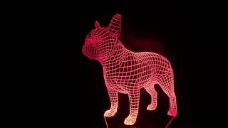 French Bulldog 3d effect lamp