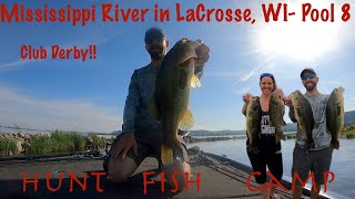 Bass Fishing Tournament on the Mississippi River - Pool 8 in La Crosse, WI