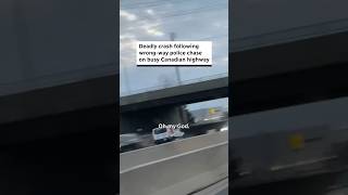 Police chase going wrong way on highway ends in crash