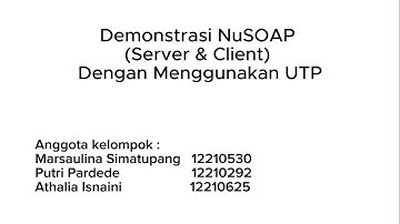 Demonstrasi Nusoap Menggunakan UTP