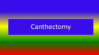 what is canthectomy?