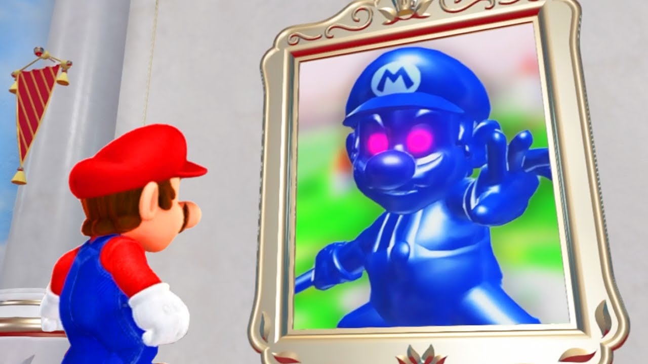 What happens when Mario enters the Shadow Mario Painting in Super Mario
