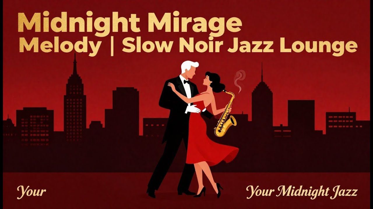 Midnight Mirage Melody | Slow Noir Jazz for Sleep, Cozy Nights & Work (1 Hour Mix)