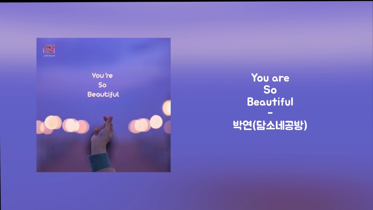 [가사클립] 박연 PARK YEON (담소네공방 Damsonegongbang) - 'You Are So Beautiful' 연애의 참견 시즌2 OST Part.1