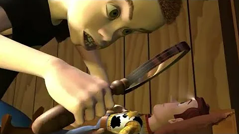 Sid burns Woody's head for 2 minutes