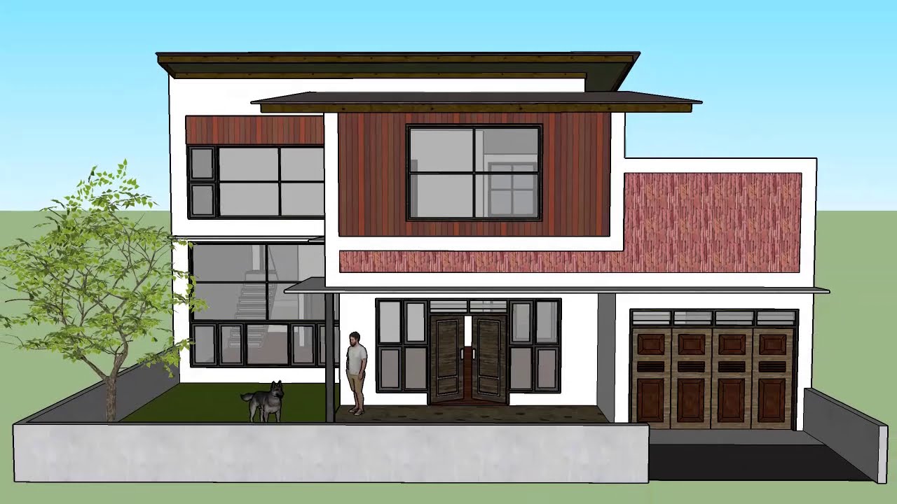 Desain Rumah Sederhana Minimalis Modern 15x18m 15x20m 1 