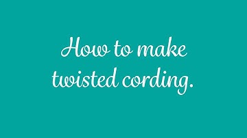 How to make twisted cording for needlepoint or any project!