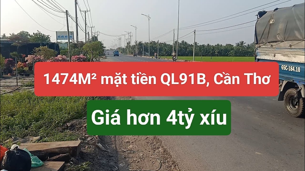 👉Bán 1474M² đất mặt tiền QL91B, Cần Thơ. Giá hơn 4tỷ xíu. LH Phan An 08.6699.7272