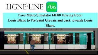 Paris Metro Simulator Line 7bis Ride: Louis Blanc ←→ Louis Blanc, Running Sound