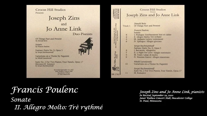 Joseph Zins and Joanne Link Performing Poulenc: So...